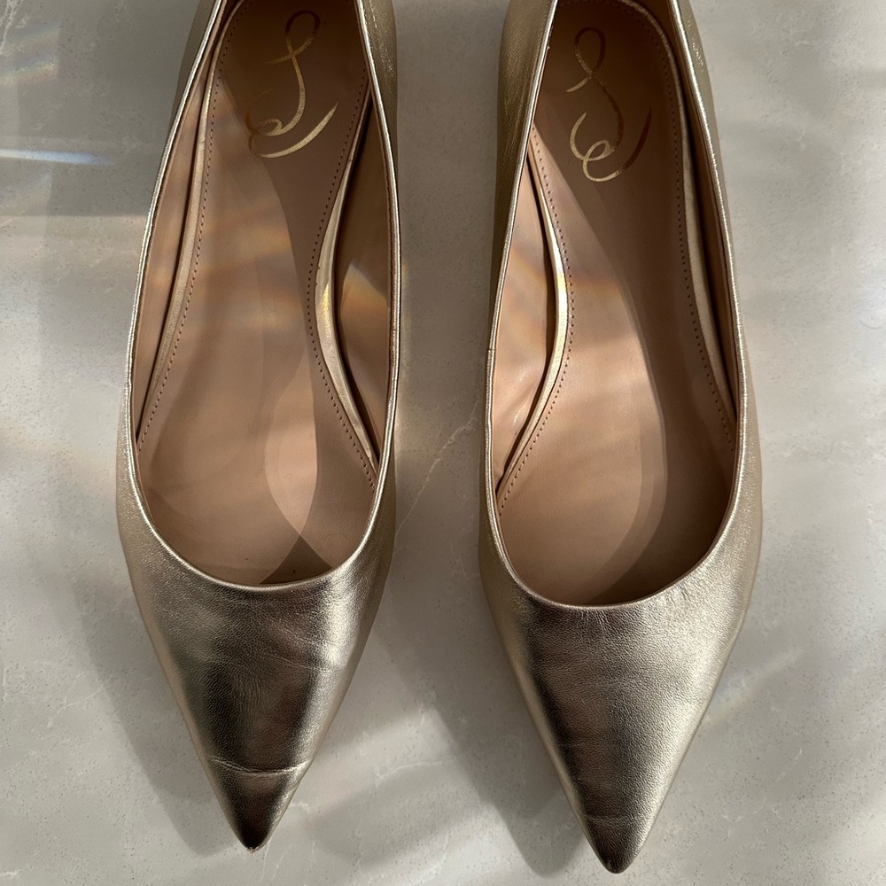 Sam Edelman Gold Metallic Flats Size 10